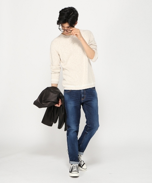 EDIFICE(エディフィス)の「◇7ゲージ コットンワッフルメランジニット(ニット/セーター・メンズ・ブラック/ブルー系その他/オレンジ/ベージュ・44/46/48)」の11枚目の写真