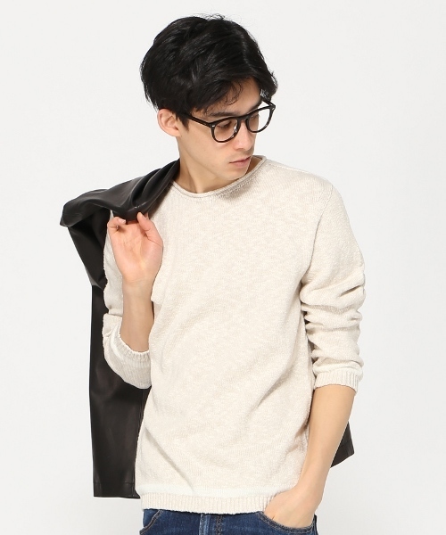 EDIFICE(エディフィス)の「◇7ゲージ コットンワッフルメランジニット(ニット/セーター・メンズ・ブラック/ブルー系その他/オレンジ/ベージュ・44/46/48)」の13枚目の写真