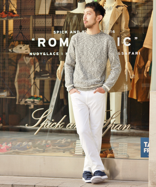 EDIFICE(エディフィス)の「◇7ゲージ コットンワッフルメランジニット(ニット/セーター・メンズ・ブラック/ブルー系その他/オレンジ/ベージュ・44/46/48)」の12枚目の写真