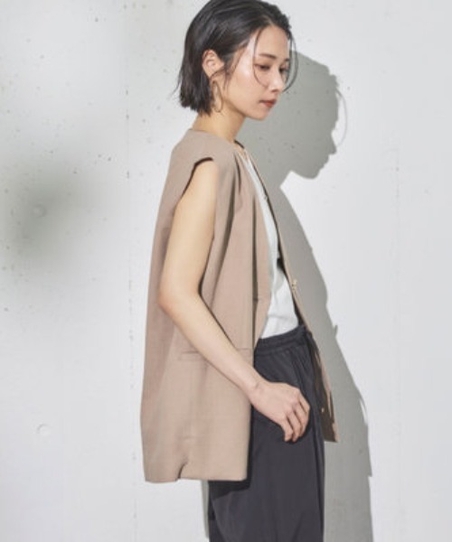 Doux archives(ドゥアルシーヴ)の「麻混ジレ(その他アウター・レディース・ブラック・38)」の21枚目の写真