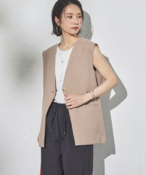 Doux archives(ドゥアルシーヴ)の「麻混ジレ(その他アウター・レディース・ブラック・38)」の20枚目の写真
