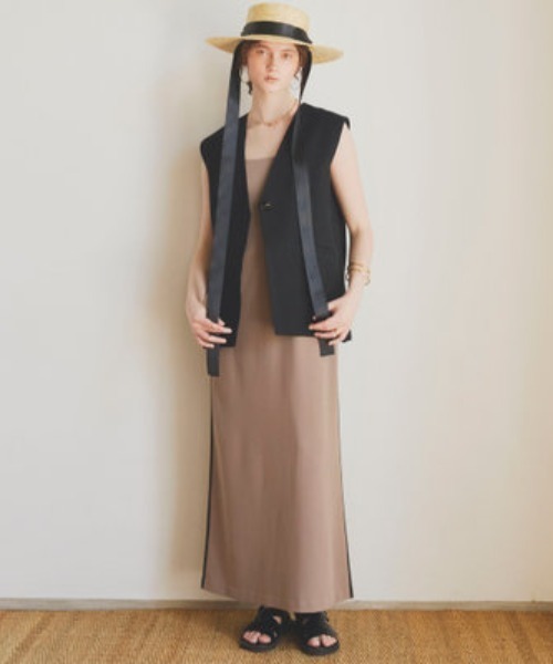 Doux archives(ドゥアルシーヴ)の「麻混ジレ(その他アウター・レディース・ブラック・38)」の7枚目の写真