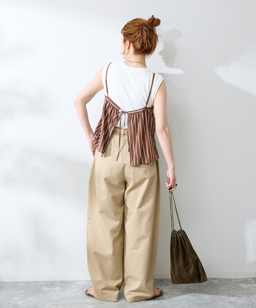 B.C STOCK（ベーセーストック）の「ボリュームタック サマーチノ（その他パンツ・メンズ・ベージュ/ブラック・LARGE/MEDIUM）」の3枚目の写真