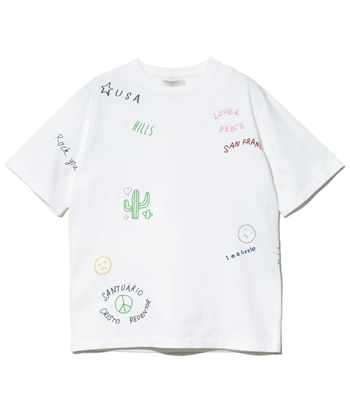 Universal Style Wear(ユニバーサルスタイルウェア)の「Universal Style Wear/ユニバーサルスタイルウェア RAKUGAKI Tee(Tシャツ/カットソー・メンズ・ホワイト/ブラック・LARGE/X-LARGE)」の1枚目の写真