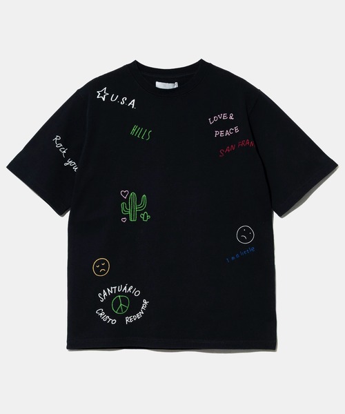 Universal Style Wear(ユニバーサルスタイルウェア)の「Universal Style Wear/ユニバーサルスタイルウェア RAKUGAKI Tee(Tシャツ/カットソー・メンズ・ホワイト/ブラック・LARGE/X-LARGE)」の2枚目の写真