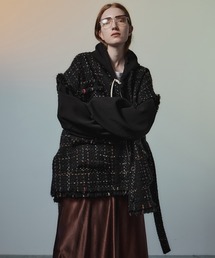 Belted Tweed Oversized Vest/ベルテッドツイードオーバージレ