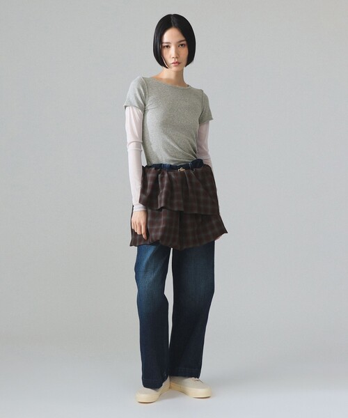BEAMS BOY(ビームスボーイ)の「maturely / スリーブレイヤー ロングスリーブ(Tシャツ/カットソー・レディース・ブラウン/グレー・1/0)」の3枚目の写真