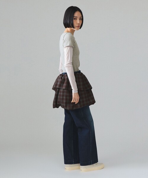 BEAMS BOY(ビームスボーイ)の「maturely / スリーブレイヤー ロングスリーブ(Tシャツ/カットソー・レディース・ブラウン/グレー・1/0)」の4枚目の写真