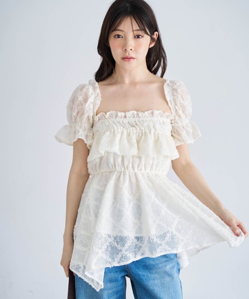 NOELA(ノエラ)の「ギャザーフリルブラウス(シャツ/ブラウス・レディース・ブラック/オフホワイト/イエロー・フリー)」の15枚目の写真