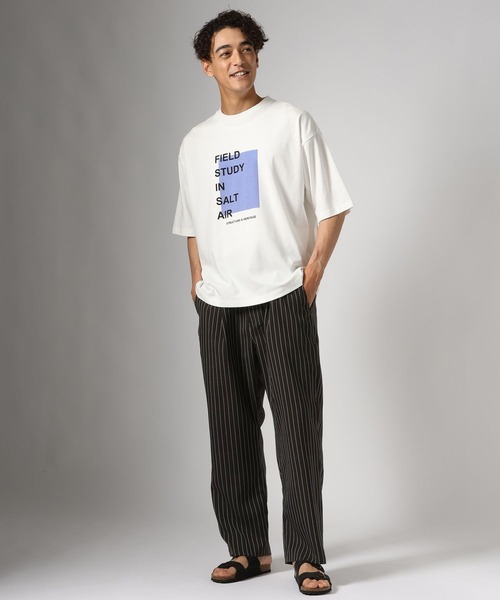 BAYFLOW（ベイフロー）の「リネンライクストライプパンツ（その他パンツ・メンズ・ブラック/ベージュ/グレー・MEDIUM/LARGE）」の14枚目の写真