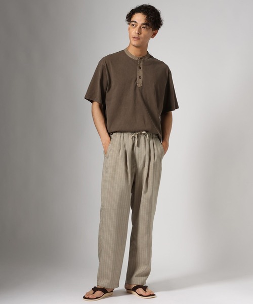 BAYFLOW（ベイフロー）の「リネンライクストライプパンツ（その他パンツ・メンズ・ブラック/ベージュ/グレー・MEDIUM/LARGE）」の17枚目の写真