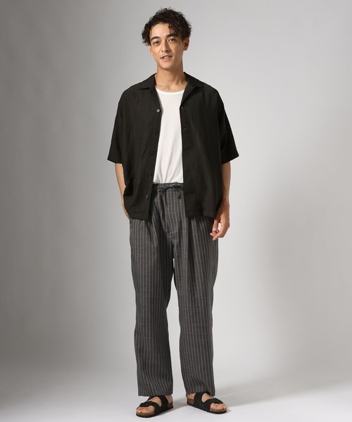 BAYFLOW（ベイフロー）の「リネンライクストライプパンツ（その他パンツ・メンズ・ブラック/ベージュ/グレー・MEDIUM/LARGE）」の19枚目の写真