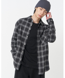 Stitched pocket check shirt BLACK