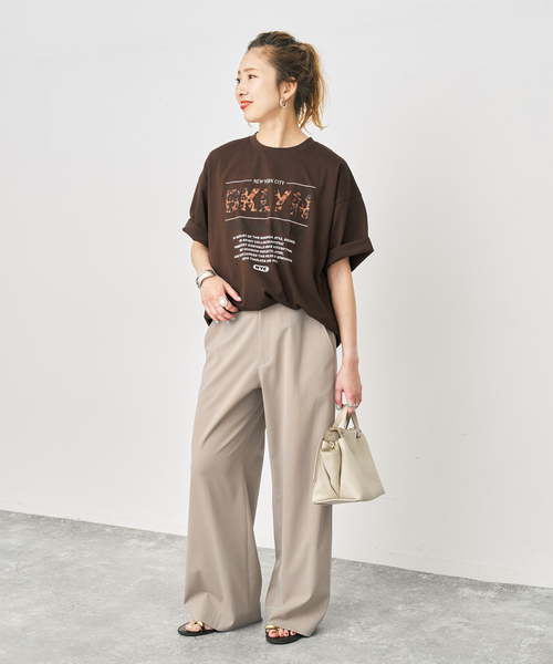 Spick & Span(スピックアンドスパン)の「《新色 / 追加》ロゴオーバーTシャツ(Tシャツ/カットソー・レディース・ブラウン/チャコールグレー・FREE)」の16枚目の写真