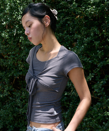 Twisty Half Sleeve Tee BLACK