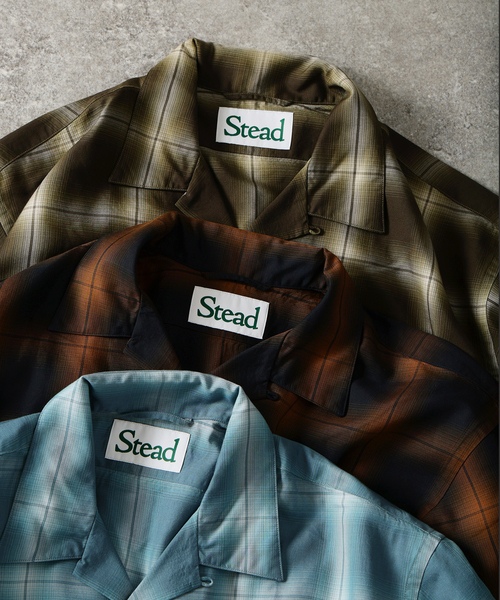 JOURNAL STANDARD J.S HOMESTEAD(ジャーナルスタンダードホームステッド)の「Stead / テンセル オンブレ チェック オープンカラー シャツ(シャツ/ブラウス・メンズ・カーキ/ブラック/ブルー系その他・MEDIUM/LARGE)」の5枚目の写真