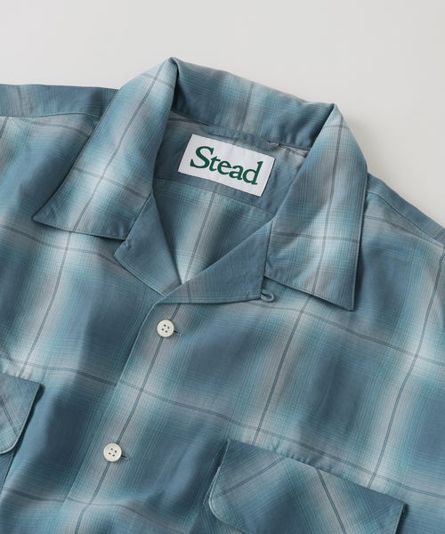 JOURNAL STANDARD J.S HOMESTEAD(ジャーナルスタンダードホームステッド)の「Stead / テンセル オンブレ チェック オープンカラー シャツ(シャツ/ブラウス・メンズ・カーキ/ブラック/ブルー系その他・MEDIUM/LARGE)」の6枚目の写真