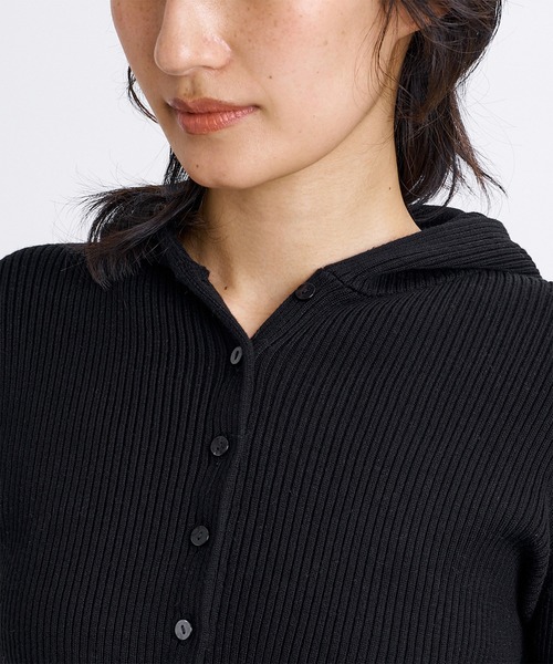 RVCA(ルーカ)の「RVCA/ルーカ カーディガン BG044654(ニット/セーター・レディース・ベージュ×ブラック/ブラック・M/S)」の4枚目の写真