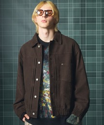 《UNISEX》Sheep Leather Nubuck Prime-Over Trucker Jacket/シープレザーヌバックプライムオーバーGジャン【MAISON SPECIAL/メゾンスペシャル】