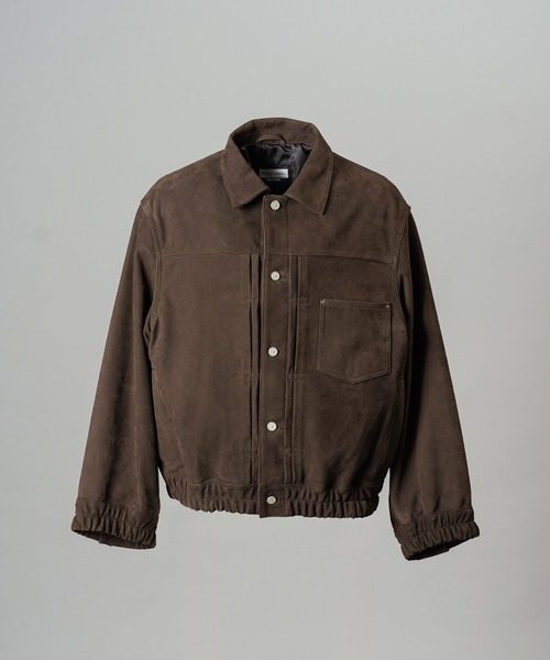 UNISEX》Sheep Leather Nubuck Prime-Over Trucker Jacket/シープ