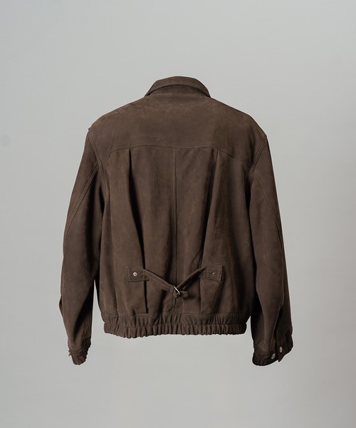 MAISON SPECIAL(メゾンスペシャル)の「《UNISEX》Sheep Leather Nubuck Prime-Over Trucker Jacket/シープレザーヌバックプライムオーバーGジャン【MAISON SPECIAL/メゾンスペシャル】(ブルゾン・メンズ・ブラウン・1/2/0)」の9枚目の写真