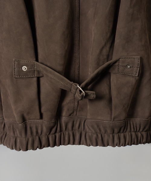MAISON SPECIAL(メゾンスペシャル)の「《UNISEX》Sheep Leather Nubuck Prime-Over Trucker Jacket/シープレザーヌバックプライムオーバーGジャン【MAISON SPECIAL/メゾンスペシャル】(ブルゾン・メンズ・ブラウン・1/2/0)」の13枚目の写真