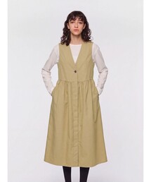mizuiro ind Ｖネックウエストギャザージレワンピース