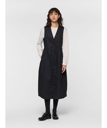 mizuiro ind Vネックウエストギャザージレワンピース
