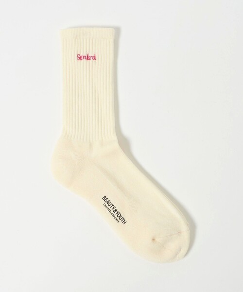 BEAUTY&YOUTH UNITED ARROWS(ビューティーアンドユースユナイテッドアローズ)の「フリーダム スタンダード エンブロイダリー ロゴ クルー ソックス(ソックス/靴下・メンズ・ブラック/オフホワイト/ホワイト・FREE)」の3枚目の写真
