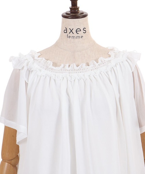 axes femme（アクシーズファム）の「バックリボン２ＷＡＹトップス（Tシャツ/カットソー・レディース・ネイビー/レッド/ホワイト・FREE）」の13枚目の写真