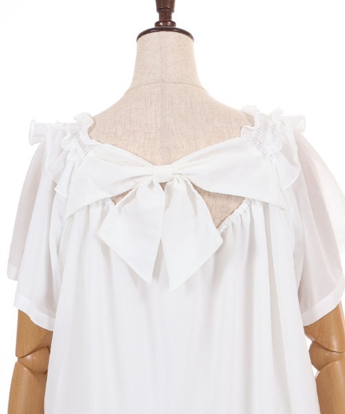 axes femme（アクシーズファム）の「バックリボン２ＷＡＹトップス（Tシャツ/カットソー・レディース・ネイビー/レッド/ホワイト・FREE）」の14枚目の写真