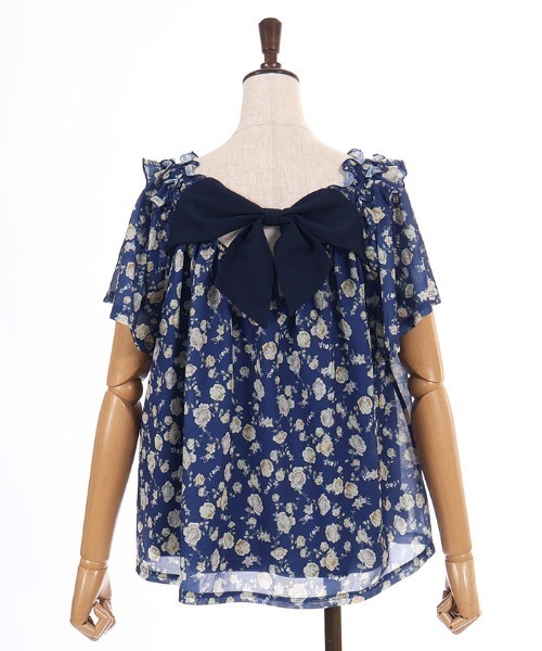 axes femme（アクシーズファム）の「バックリボン２ＷＡＹトップス（Tシャツ/カットソー・レディース・ネイビー/レッド/ホワイト・FREE）」の18枚目の写真