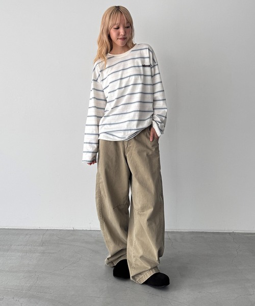 CANAL JEAN(キャナルジーン)の「Lakey Park 胸ロゴボーダーロンT(Tシャツ/カットソー・レディース・ネイビー/グレー/ホワイト・ONE SIZE)」の8枚目の写真