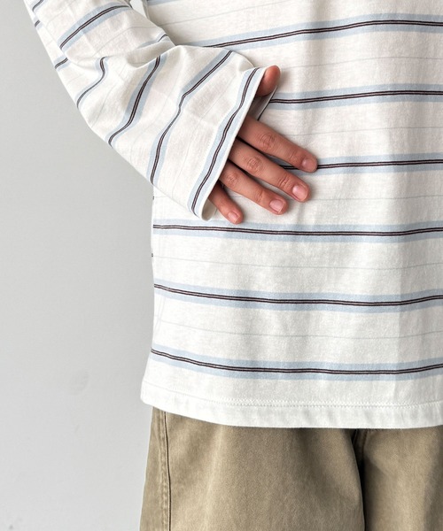 CANAL JEAN(キャナルジーン)の「Lakey Park 胸ロゴボーダーロンT(Tシャツ/カットソー・レディース・ネイビー/グレー/ホワイト・ONE SIZE)」の19枚目の写真