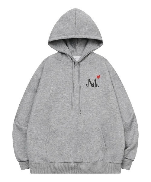 MUCENT(ムセント)の「【日本未発売/WEB限定】MUCENT(ムセント)/ラブリッツ ミニ ハート ロゴ フードパーカーオーバーサイズ/LOVRITS MINI HEART LOGO HOOD T UNISEX(パーカー・レディース・グレー/ブラック・FREE)」の11枚目の写真