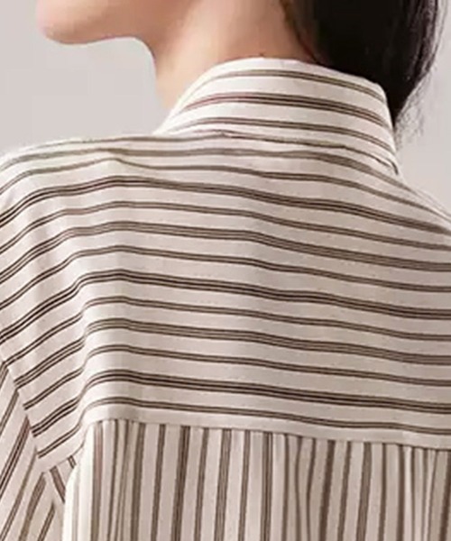 ONEP STAR(ワンピスター)の「ストライプ柄ベーシック長袖シャツ(シャツ/ブラウス・レディース・ストライプ・MEDIUM/X-LARGE/LARGE)」の12枚目の写真