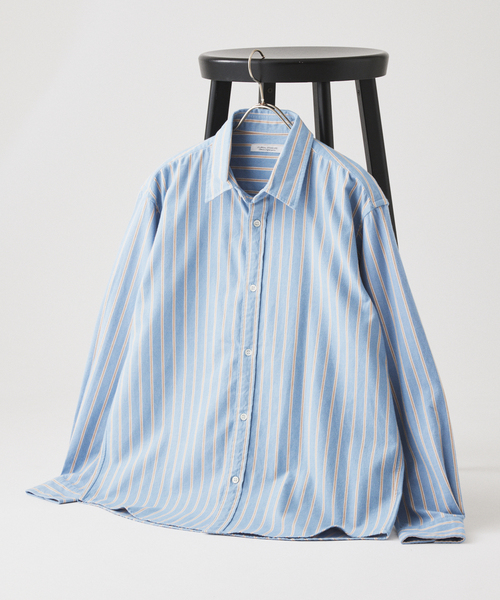 JOURNAL STANDARD(ジャーナルスタンダード)の「パターン ストライプ フランネル レギュラー シャツ(シャツ/ブラウス・メンズ・ホワイト/グレー/ブラック系その他/ブルー系その他・SMALL/MEDIUM/LARGE)」の4枚目の写真