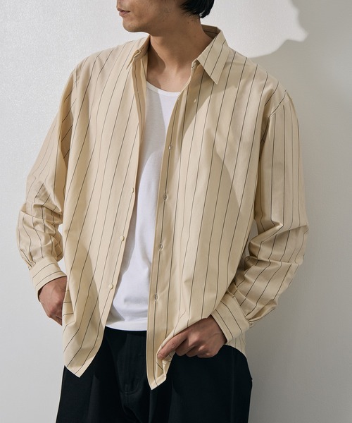 KANEMASA PHIL.(カネマサフィル)の「【KANEMASA PHIL./カネマサフィル】46G Stripe Modest Shirt(シャツ/ブラウス・メンズ・ベージュ/ホワイト/イエロー/サックスブルー・L/M/S)」の3枚目の写真