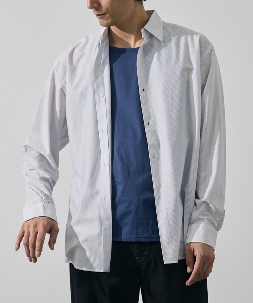 KANEMASA PHIL.(カネマサフィル)の「【KANEMASA PHIL./カネマサフィル】46G Stripe Modest Shirt(シャツ/ブラウス・メンズ・ベージュ/ホワイト/イエロー/サックスブルー・L/M/S)」の2枚目の写真