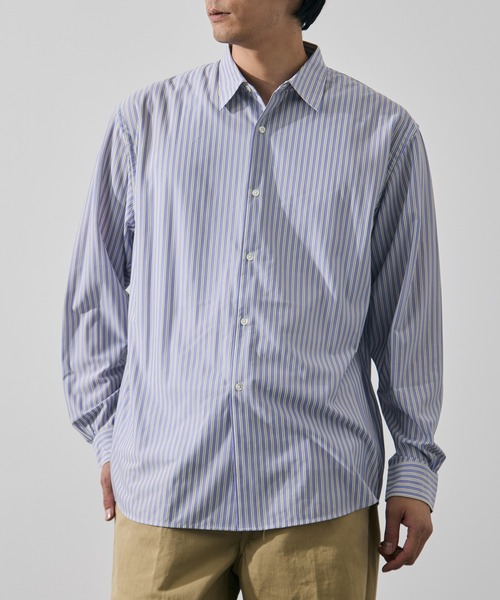 KANEMASA PHIL.(カネマサフィル)の「【KANEMASA PHIL./カネマサフィル】46G Stripe Modest Shirt(シャツ/ブラウス・メンズ・ベージュ/ホワイト/イエロー/サックスブルー・L/M/S)」の4枚目の写真