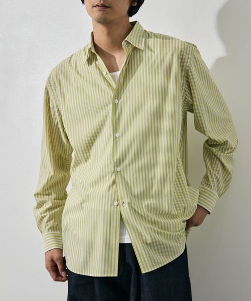 KANEMASA PHIL.(カネマサフィル)の「【KANEMASA PHIL./カネマサフィル】46G Stripe Modest Shirt(シャツ/ブラウス・メンズ・ベージュ/ホワイト/イエロー/サックスブルー・L/M/S)」の1枚目の写真