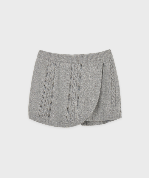 SINOON(シヌーン)の「Cable Knit Short Pants (Melange Grey)(その他パンツ・レディース・アッシュグレー・FREE)」の4枚目の写真