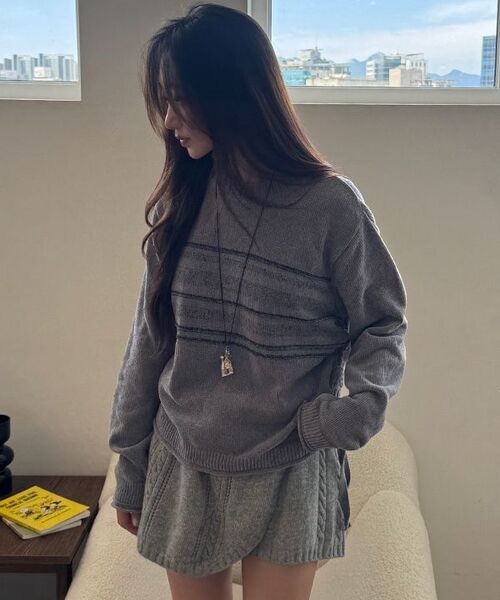 SINOON(シヌーン)の「Cable Knit Short Pants (Melange Grey)(その他パンツ・レディース・アッシュグレー・FREE)」の6枚目の写真