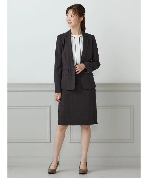 Perfect Suit FActory(パーフェクトスーツファクトリー)の「<UVカット>配色パイピング バンドカラーブラウス(Tシャツ/カットソー・レディース・ネイビー/オフホワイト/ベージュ・S/L/M)」の7枚目の写真