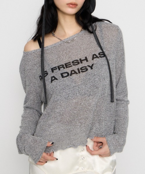 LAGUA GEM(ラグアジェム)の「LOOSEY PRINT トップス(Tシャツ/カットソー・レディース・グレー/ホワイト/ブラック・FREE)」の3枚目の写真