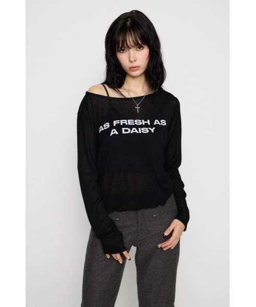 LAGUA GEM(ラグアジェム)の「LOOSEY PRINT トップス(Tシャツ/カットソー・レディース・グレー/ホワイト/ブラック・FREE)」の9枚目の写真