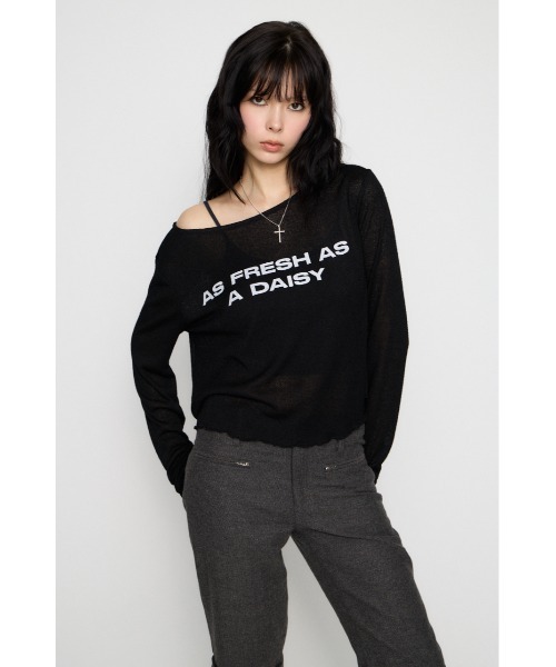 LAGUA GEM(ラグアジェム)の「LOOSEY PRINT トップス(Tシャツ/カットソー・レディース・グレー/ホワイト/ブラック・FREE)」の10枚目の写真