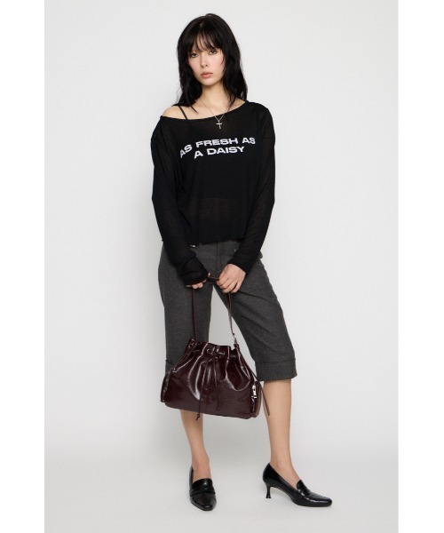 LAGUA GEM(ラグアジェム)の「LOOSEY PRINT トップス(Tシャツ/カットソー・レディース・グレー/ホワイト/ブラック・FREE)」の11枚目の写真
