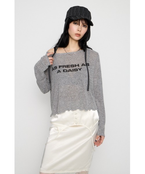 LAGUA GEM(ラグアジェム)の「LOOSEY PRINT トップス(Tシャツ/カットソー・レディース・グレー/ホワイト/ブラック・FREE)」の14枚目の写真