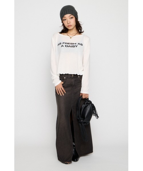 LAGUA GEM(ラグアジェム)の「LOOSEY PRINT トップス(Tシャツ/カットソー・レディース・グレー/ホワイト/ブラック・FREE)」の19枚目の写真